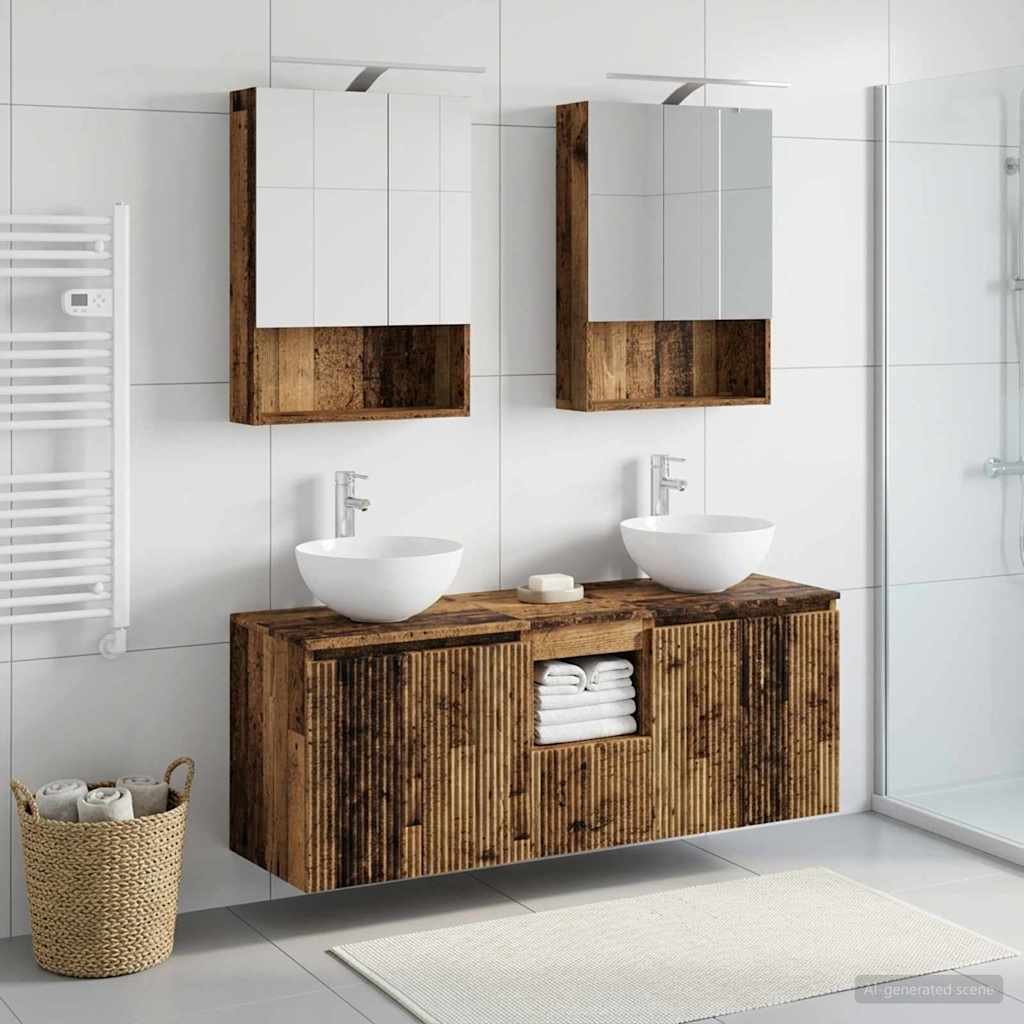 Vannitoa kapikomplekt 5 pcs Vana puit 50 x 14,5 x 70 cm