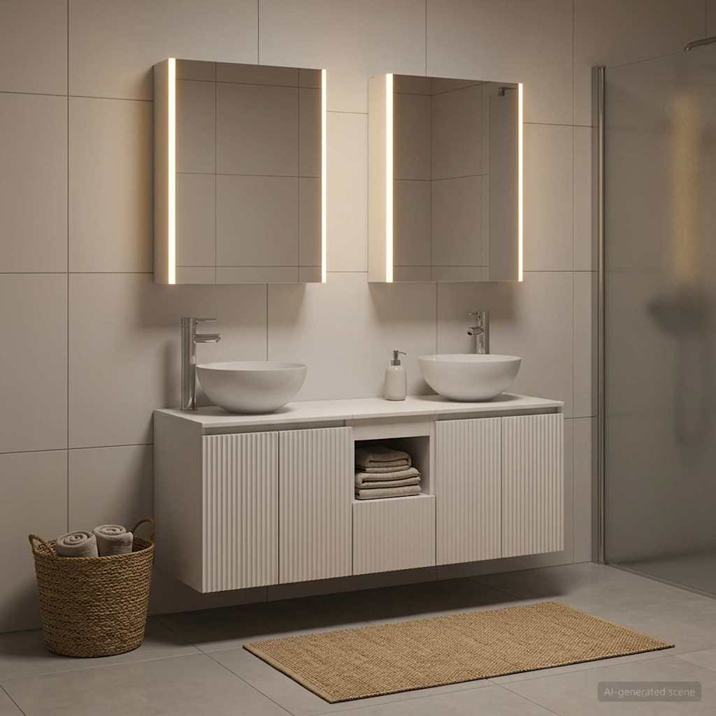  Σετ Ντουλαπιών Μπάνιου 5 pcs Λευκό 53 x 15,5 x 70 εκ. V-3406367