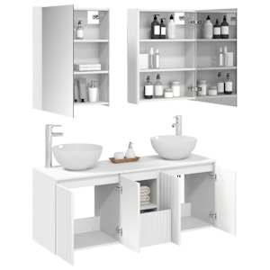 Sada koupelnových skříněk 5 pcs Bílá 53 x 15,5 x 70 cm - obrázek 3