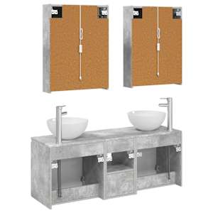 Sada koupelnových skříněk 5 pcs Betonově šedá 53 x 15,5 x 70 cm - obrázek 8