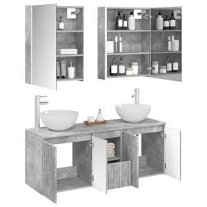 Sada koupelnových skříněk 5 pcs Betonově šedá 53 x 15,5 x 70 cm - obrázek 3