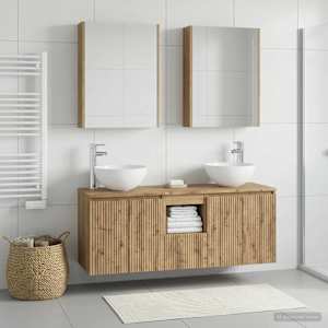 Sada koupelnových skříněk 5 pcs Dub artisan 53 x 15,5 x 70 cm - obrázek 1