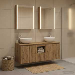 Sada koupelnových skříněk 5 pcs Dub artisan 53 x 15,5 x 70 cm - obrázek 4
