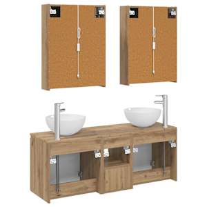 Sada koupelnových skříněk 5 pcs Dub artisan 53 x 15,5 x 70 cm - obrázek 8