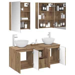 Sada koupelnových skříněk 5 pcs Dub artisan 53 x 15,5 x 70 cm - obrázek 3