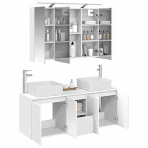 Sada koupelnových skříněk 4 pcs Bílá 100 x 14,5 x 70 cm - obrázek 3