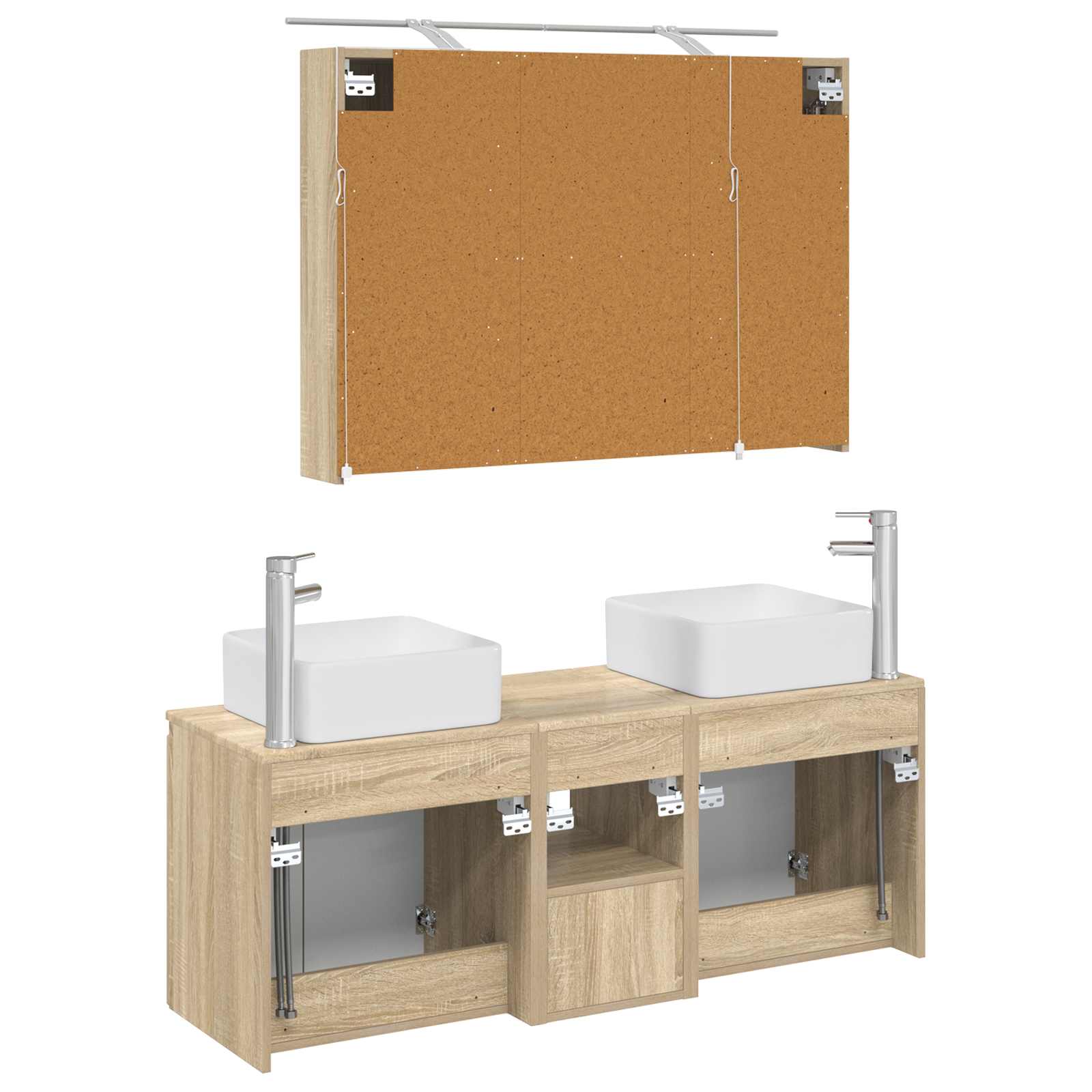 Badkamerkastenset 4 pcs Sonoma Eiken 100 x 14,5 x 70 cm - Afbeelding 8