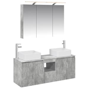 Sada koupelnových skříněk 4 pcs Betonově šedá - obrázek 2