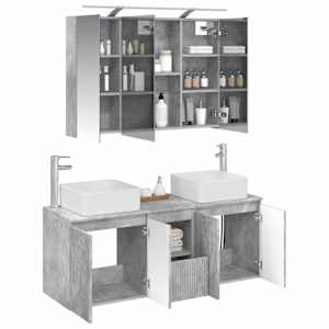 Sada koupelnových skříněk 4 pcs Betonově šedá - obrázek 3