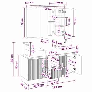 Sada koupelnových skříněk 4 pcs Betonově šedá - obrázek 14