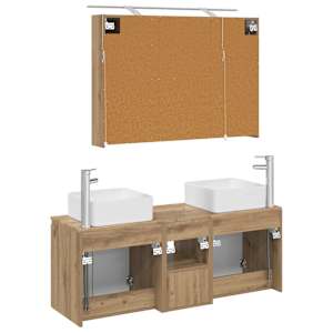 Sada koupelnových skříněk 4 pcs Dub artisan 100 x 14,5 x 70 cm - obrázek 8