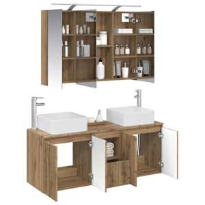 Sada koupelnových skříněk 4 pcs Dub artisan 100 x 14,5 x 70 cm - obrázek 3