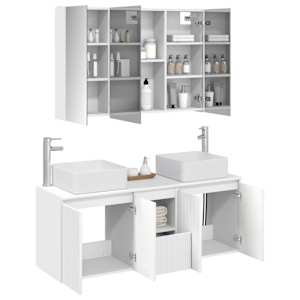 Sada koupelnových skříněk 4 pcs Bílá Kompozitní dřevo - obrázek 3