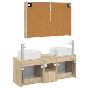 Sada koupelnových skříněk 4 pcs Dub sonoma Kompozitní dřevo - obrázek 8
