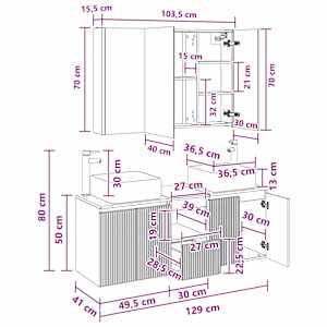 Sada koupelnových skříněk 4 pcs Betonově šedá Kompozitní dřevo - obrázek 14