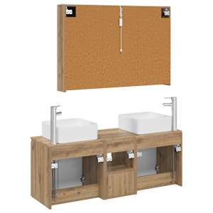 Sada koupelnových skříněk 4 pcs Dub artisan Kompozitní dřevo - obrázek 8
