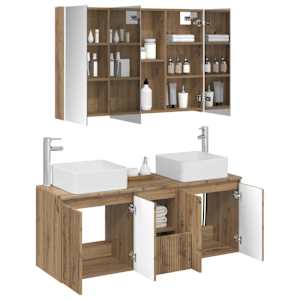 Sada koupelnových skříněk 4 pcs Dub artisan Kompozitní dřevo - obrázek 3