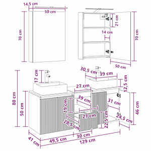 Sada koupelnových skříněk 5 pcs Betonově šedá Kompozitní dřevo - obrázek 13
