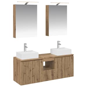 Sada koupelnových skříněk 5 pcs Dub artisan Kompozitní dřevo - obrázek 2