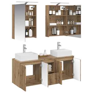 Sada koupelnových skříněk 5 pcs Dub artisan Kompozitní dřevo - obrázek 3