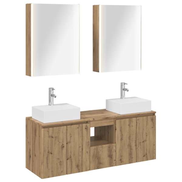 vidaXL Vannitoa kapikomplekt 5 tk Artisan tamm Tehispuit