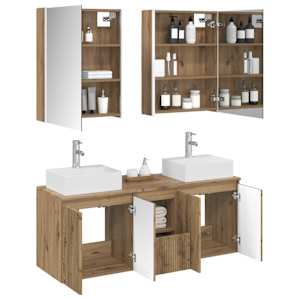 Sada koupelnových skříněk 5 pcs Dub artisan Kompozitní dřevo - obrázek 3