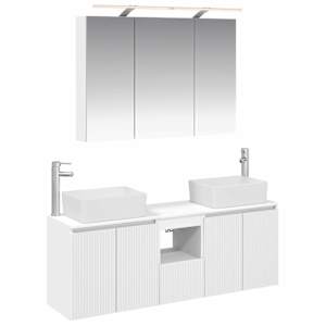 Sada koupelnových skříněk 4 pcs Bílá Kompozitní dřevo - obrázek 2