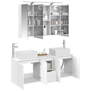 Sada koupelnových skříněk 4 pcs Bílá Kompozitní dřevo - obrázek 3