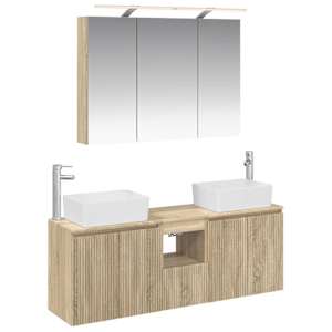 Sada koupelnových skříněk 4 pcs Dub sonoma Kompozitní dřevo - obrázek 2