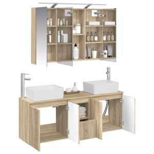 Sada koupelnových skříněk 4 pcs Dub sonoma Kompozitní dřevo - obrázek 3