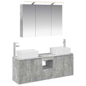 Sada koupelnových skříněk 4 pcs Betonově šedá Kompozitní dřevo - obrázek 2