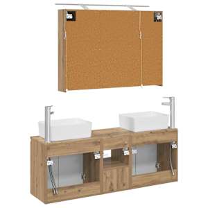 Sada koupelnových skříněk 4 pcs Dub artisan Kompozitní dřevo - obrázek 8