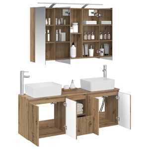 Sada koupelnových skříněk 4 pcs Dub artisan Kompozitní dřevo - obrázek 3