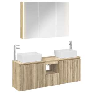 Sada koupelnových skříněk 4 pcs Dub sonoma Kompozitní dřevo - obrázek 2