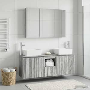 Sada koupelnových skříněk 4 pcs Šedý Sonoma Kompozitní dřevo - obrázek 4