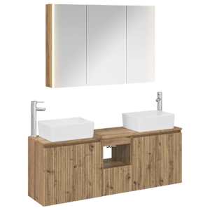 Sada koupelnových skříněk 4 pcs Dub artisan Kompozitní dřevo - obrázek 2