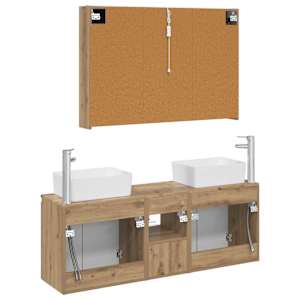 Sada koupelnových skříněk 4 pcs Dub artisan Kompozitní dřevo - obrázek 8