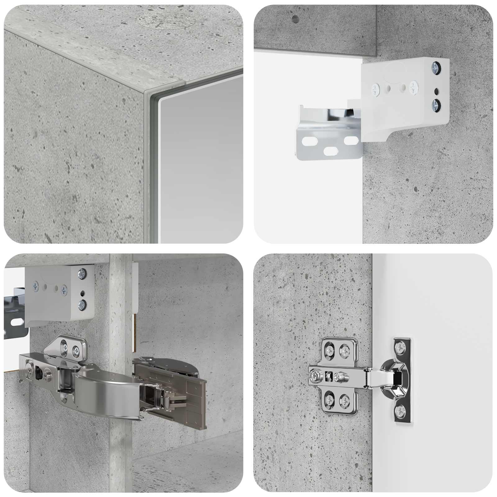 Badrumsskåpsset 5 pcs Betonggrå Konstruerat trä