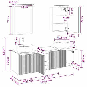 Sada koupelnových skříněk 5 pcs Betonově šedá Kompozitní dřevo - obrázek 12