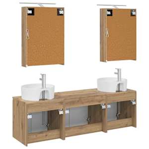 Sada koupelnových skříněk 5 pcs Dub artisan Kompozitní dřevo - obrázek 7