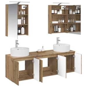 Sada koupelnových skříněk 5 pcs Dub artisan Kompozitní dřevo - obrázek 3