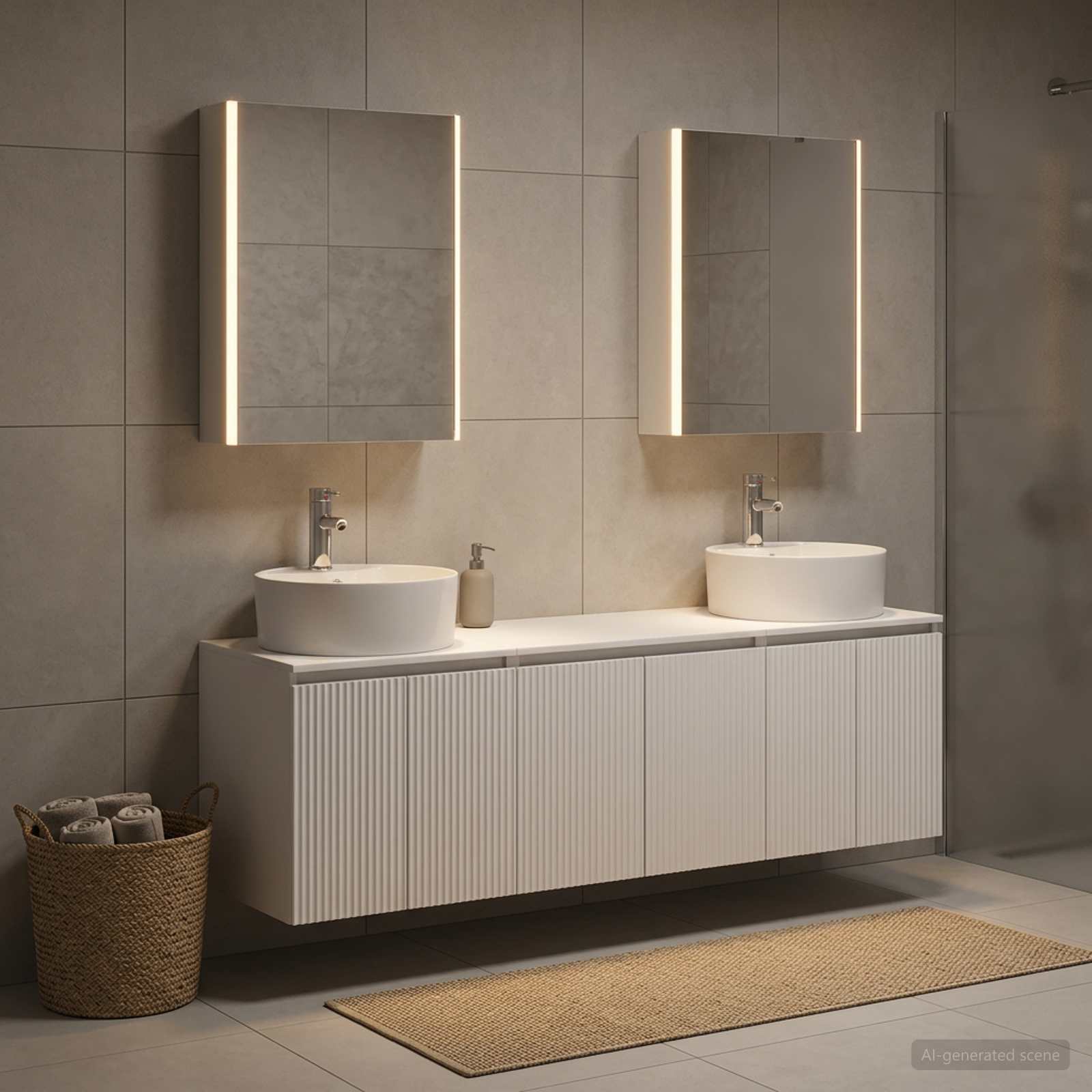 Vannitoa kapikomplekt 5 pcs Valge Tehispuit