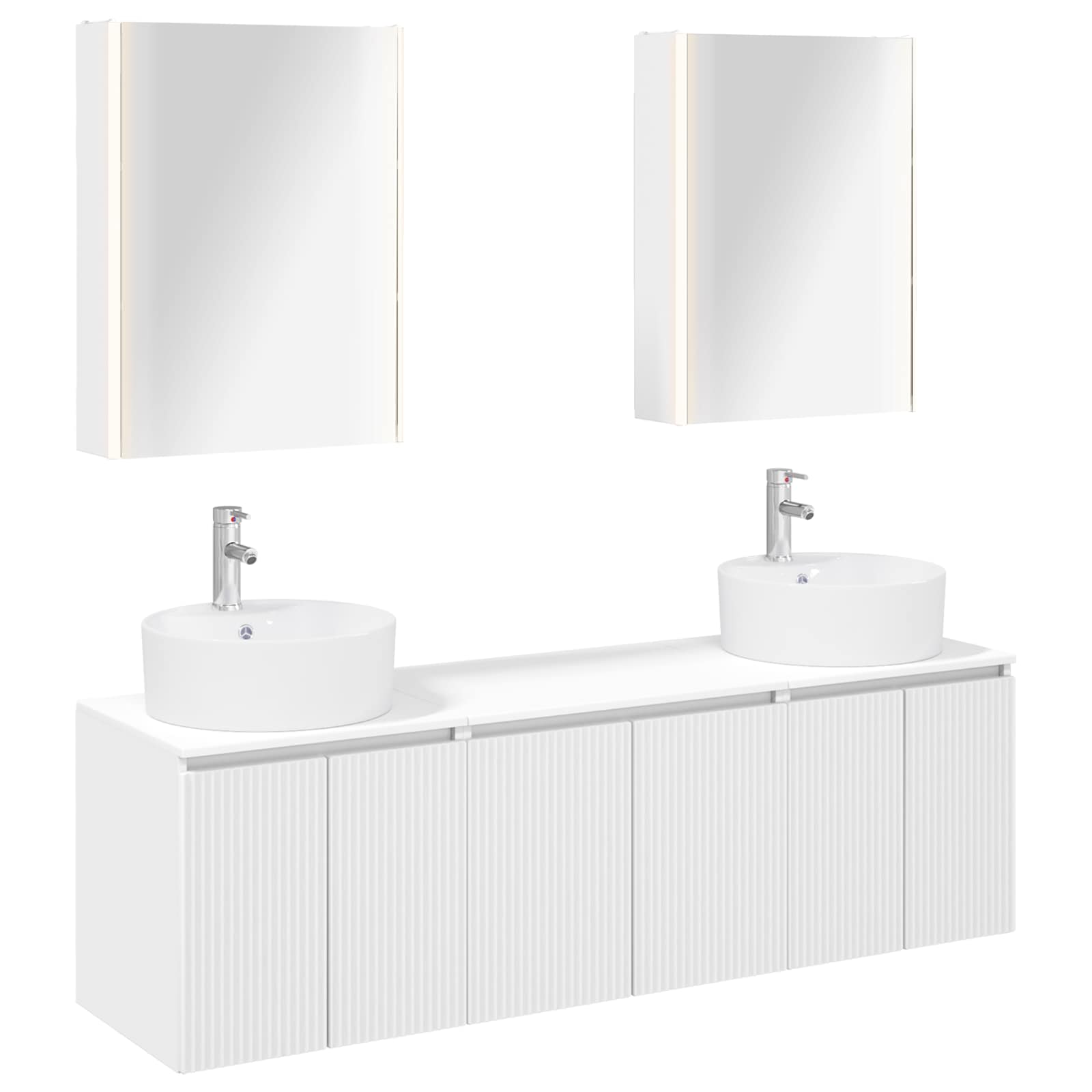 Vannitoa kapikomplekt 5 pcs Valge Tehispuit