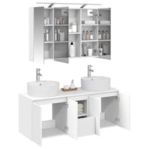 Sada koupelnových skříněk 4 pcs Bílá Kompozitní dřevo - obrázek 3
