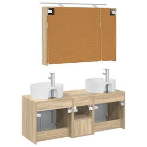 Sada koupelnových skříněk 4 pcs Dub sonoma Kompozitní dřevo - obrázek 8
