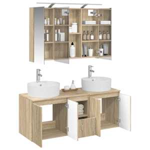 Sada koupelnových skříněk 4 pcs Dub sonoma Kompozitní dřevo - obrázek 3