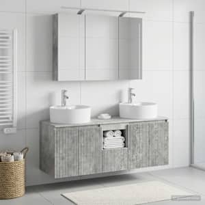 Sada koupelnových skříněk 4 pcs Betonově šedá Kompozitní dřevo - obrázek 1