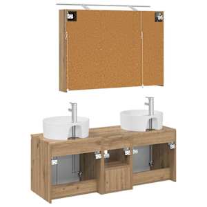 Sada koupelnových skříněk 4 pcs Dub artisan Kompozitní dřevo - obrázek 8