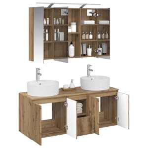 Sada koupelnových skříněk 4 pcs Dub artisan Kompozitní dřevo - obrázek 3