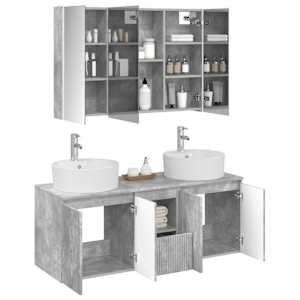 Sada koupelnových skříněk 4 pcs Betonově šedá Kompozitní dřevo - obrázek 3